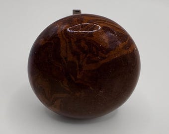 Poignée de porte Bennington Rockingham Antique en Porcelaine Marron Marbré avec tige