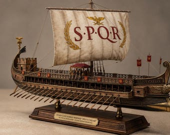 Roman Warship Model Julius Caesar | Handmade Wooden Ship Miniature Replica