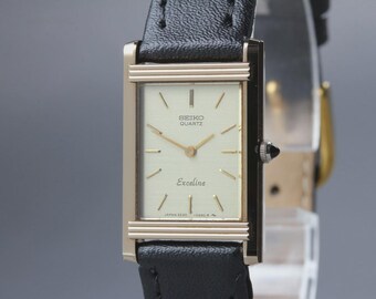 Exc+5] SEIKO Exeline 2E20-5200 19mm Gold Dial Quartz Woman's Watch From JAPAN