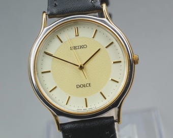 Near MINT] SEIKO Dolce 5E61-0A20 33mm White Dial Quartz Men's Watch From JAPAN