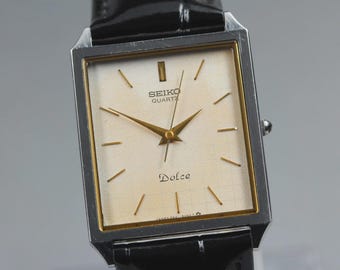 Exc+5] Vintage SEIKO Dolce 9521-5050 Silver Dial Quartz Men's Watch From JAPAN