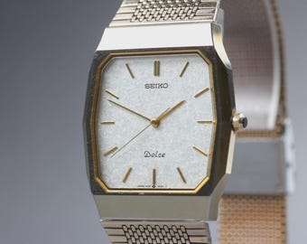 Near MINT] Vintage SEIKO Dolce 9531-5150 Tungsten White Dial Quartz Men's Watch