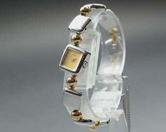 Exc+5] SEIKO Tisse 1E20-5A00 Gold Dial Two Tone Bracelet Quartz Woman's Watch