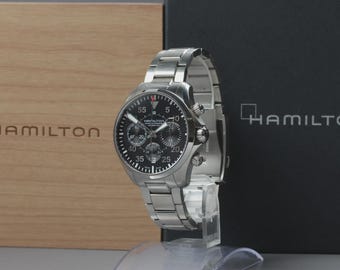 Near MINT Full Set] HAMILTON Khaki Aviation Pilot Auto Chrono H646660 Watch