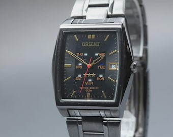 Near MINT] Orient Three Star PMAA-D0 Black Dial Day/Date Automatic Men's Watch