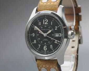 Near MINT] HAMILTON Khaki H705950 40mm Date Black Dial Automatic Men's Watch