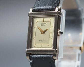 Near MINT] SEIKO Exceline 2E20-5190 Tank Tungsten Quartz Woman's Watch JAPAN