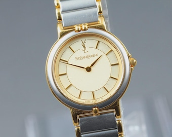 Near MINT] Yves Saint Laurent YSL 2200-228481 24mm Gold Quartz Women's Watch