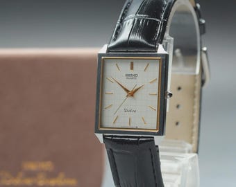 Near MINT in Box] Vintage SEIKO Dolce 9521-5050 Silver Dial Quartz Men's Watch