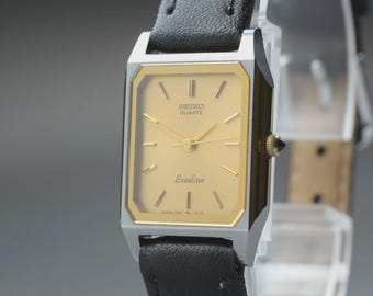 Near MINT] SEIKO Exeline 1221-5020 19mm Gold Dial NSAG Quartz Women's Watch