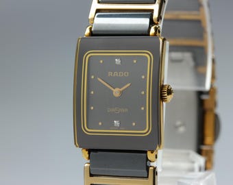 Near MINT] RADO Diastar 153.0283.3N Ceramic 2P Diamond Quartz Woman's Watch