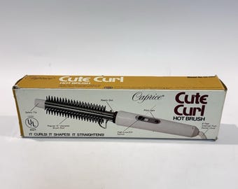 NOS Vintage 70s Caprice Cute Curl Hot Brush Curling Iron 3/4" Barrel Hong Kong