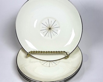 Vintage Homer Laughlin Modern Star Atomic Starburst Saucers Set of 4 MCM
