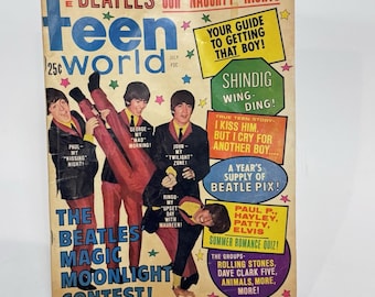 Vintage 1965  Teen World Magazine The Beatles Edition July PDC Rolling Stones