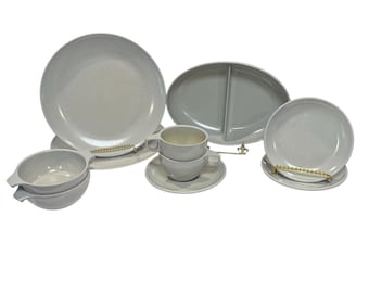 Vintage Mid Century Grey Melamine 10pc Dishes Melmac Watertown Lifetime Ware USA