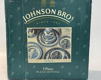 NEW Johnson Bros Blue Willow 5pc Place Setting England NOS