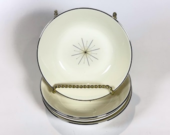 Vintage Homer Laughlin Modern Star 6" Bowls Set of 4 MCM Atomic Starburst
