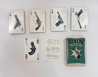 Vintage Jajaco Gun Playing Cards 1962 Complete IOB