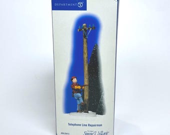 Dept 56 Snow Village Telephone Line Repairman Accessory NIB Retired 56.55413