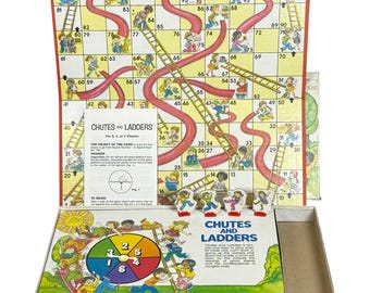 Vintage 1979 Chutes and Ladders Board Game Milton Bradley 4555 Complete 70s Toy