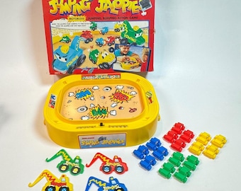 Vintage 1989 Shelcore Jumping Jalopies Towing Cars Motorized Game Complete Box