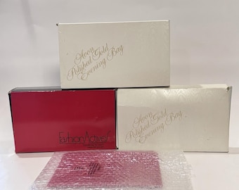 Collection of NEW Vintage Gold Red Purse Clutch Fanny Pack IOB 4pc