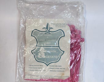 Vintage 70's Hot Pink Pom Pom Valance Curtain NOS Celanese Acetate NOS 72" Wide