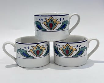 Vintage Signature Housewares Madero Stoneware Coffee Cups 3pc Riviera Van Beers