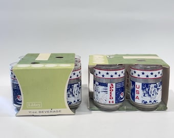 Vasos de colección Libbey de 325 ml (11 oz) de las misiones Apolo de la NASA (2 cajas, 4 unidades)
