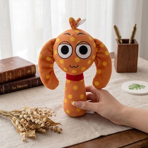 Peluche Sprunki de color naranja punteado, personalizado, personaje de OC Incredibox, animal de peluche adorable, juego de ritmo de terror, regalo para gamers, decoración personalizada