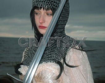 Stahl Kettenhaube: Mittelalterliche Ritter Rüstung, Wikinger Cosplay Renaissance Kopfschmuck