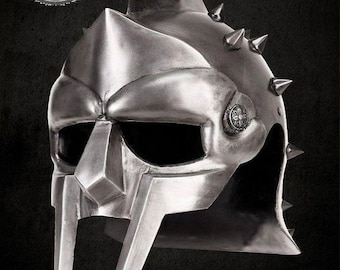 Spartan Gladiator Helm - Handgefertigter mittelalterlicher Krieger-Rüstungshelm | Gothic Stahl Kostüm Helm für Cosplay, LARP & Sammlerstücke