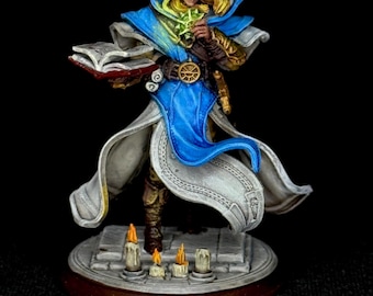 Elf Priest, ręcznie malowana miniatura, żywiczna figurka RPG o średnicy 32 mm