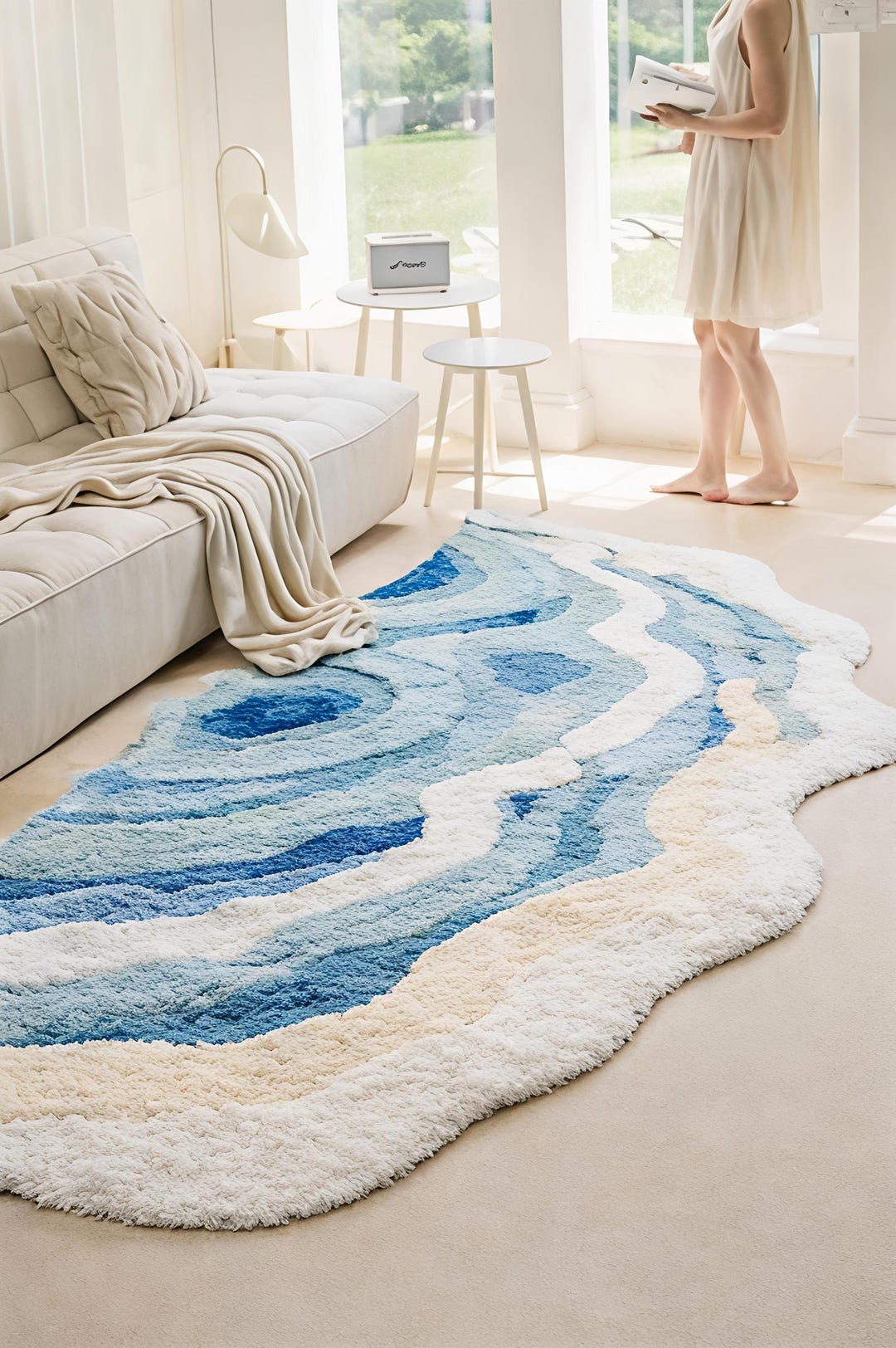 Abstract Wavy Pattern Floor Art for Modern Calm Interiors - Etsy