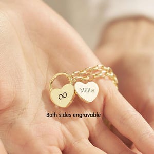 Personalized Heart Lock Bracelet, Custom Photo Engraved Charm, Memory Keepsake Gift for Her, Anniversary Gift, Birthday Gift