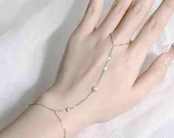 Adjustable Moissanite Bracelet for Women, Dainty Chain Bracelet, Elegant Sparkling Jewelry Gift, Minimalist Bracelet for Her