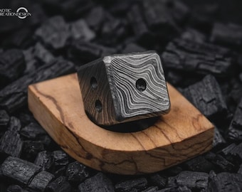 Hand Forged Damascus Steel Dice | Artisan Metal Gaming Dice | Unique Gift for Him | Gamer & Collector Decor