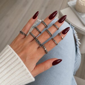 Knuckle Midi Ring Justerbar Öppen Band, Stapelbar Boho Ledring, Minimalistiska Statement Smycken Gåva