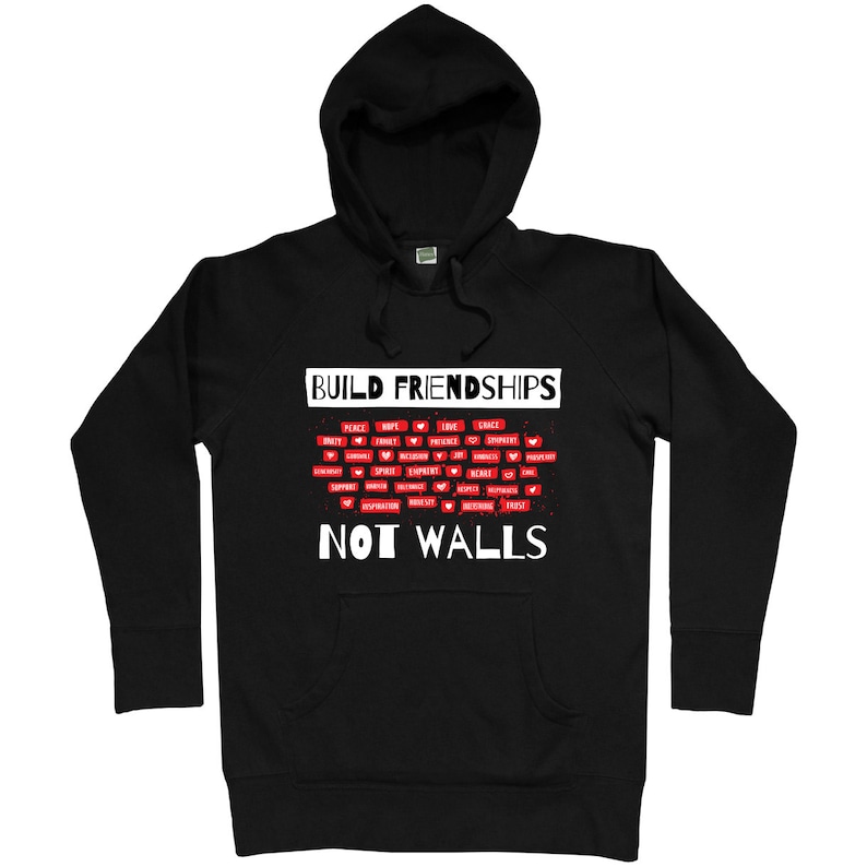 Hoody Immigrant Hoody Men S M L XL 2x Gift for Her Sweatshirt Immigration Love Build Friendships Not Walls Hoodie Gift For Men