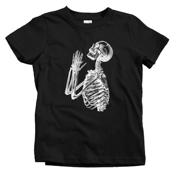 Kids Skeleton Prayer T-shirt Baby 