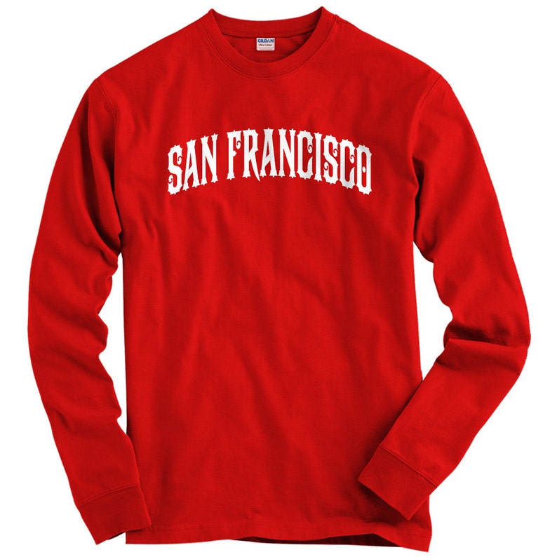 Long Sleeve T-shirt Sports Men S M L XL 2x 3x 4x LS San Francisco Baseball Stadium Tee SF Shirt Bay Area