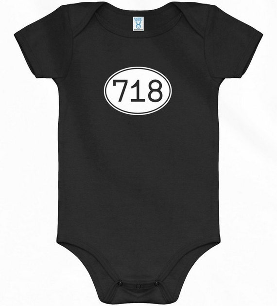 Baby One Piece Codigo De Area 718 Infant Romper Nb 6m 12m Etsy