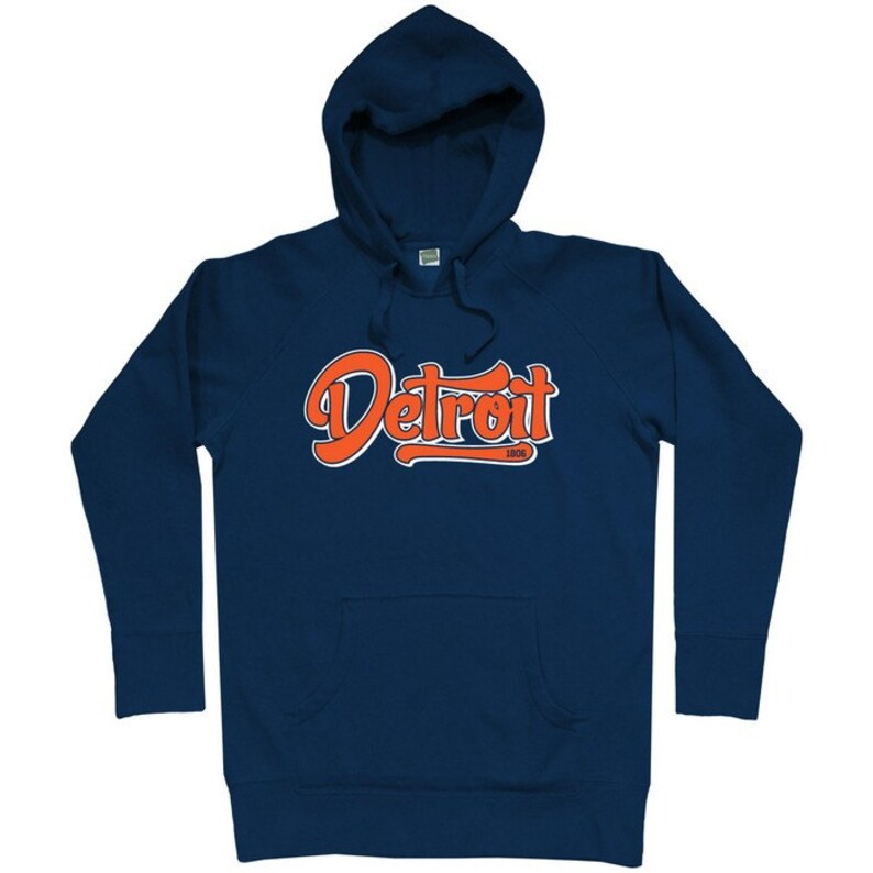 1806 Hoodie Detroit Script Men S M L XL 2x Detroit Hoody Sweatshirt