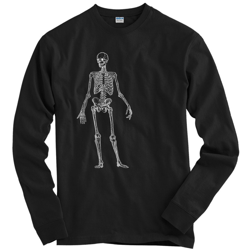 Skeleton Tee Long Sleeve Tshirt Men S M L XL 2x 3x 4x Etsy
