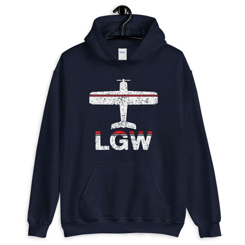 Gift for Men Vintage Plane London Hoodie Aviation Hoodie Men S M L XL 2x Her Fly London Gatwick LGW Airport Hoodie Pilot Hoodie
