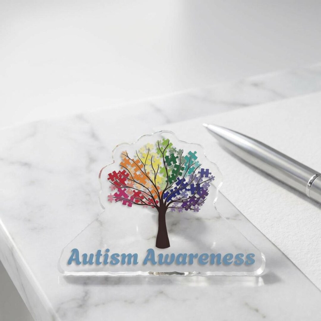 Autism Awareness Puzzle Tree Paper Weight | Custom Cut - Etsy