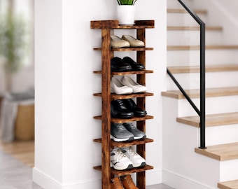 7-Tier Vertical Shoe Rack – Tall Entryway Shoe Tower