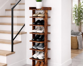 7-Tier Vertical Shoe Rack – Tall Entryway Shoe Tower