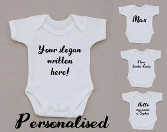 Personalised Baby Hoodie Lightweight Your Text Kids Toodler Gift Christening