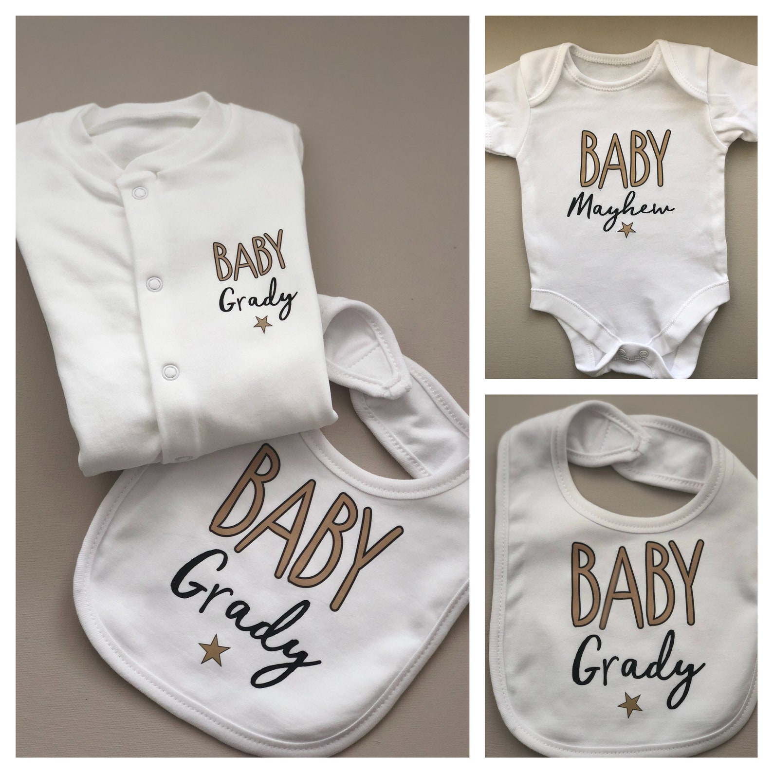 Unisex PERSONALISED Baby Sleepsuit Babygrow Vest Bib Baby Etsy UK